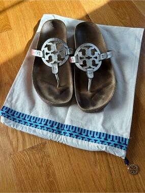 Tory Burch Miller Cloud Sandals Gold- Size 10